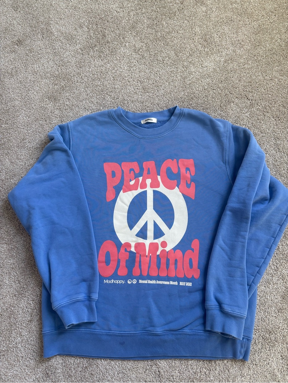 Madhappy Blue 'Peace of Mind' Graphic Crewneck